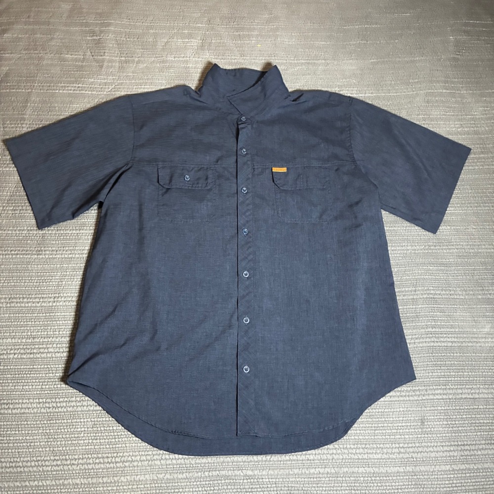 Orvis Mens XXL Blue Short Sleeve Button Up Shirt‎ Classic Collection Ventilated